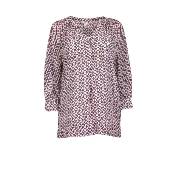 Joie Geometric Silk Printed Blouse - Picture 1 of 10